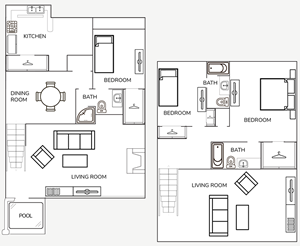 C4 Three Bedroom / Three Bath - 1811 Sq. Ft.*